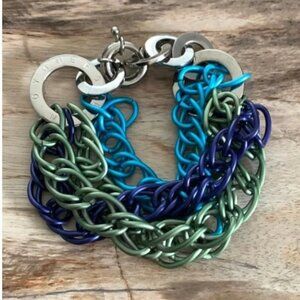 Dyrberg/Kern Palett multi-coloured aluminum link bracelet Worn Once